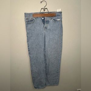 Levi Strauss womans light wash blue jeans wedgie straight size 25 like new